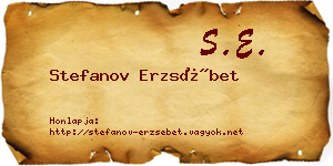 Stefanov Erzsébet névjegykártya